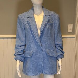 Cinq à Sept Light Blue Textured Blazer